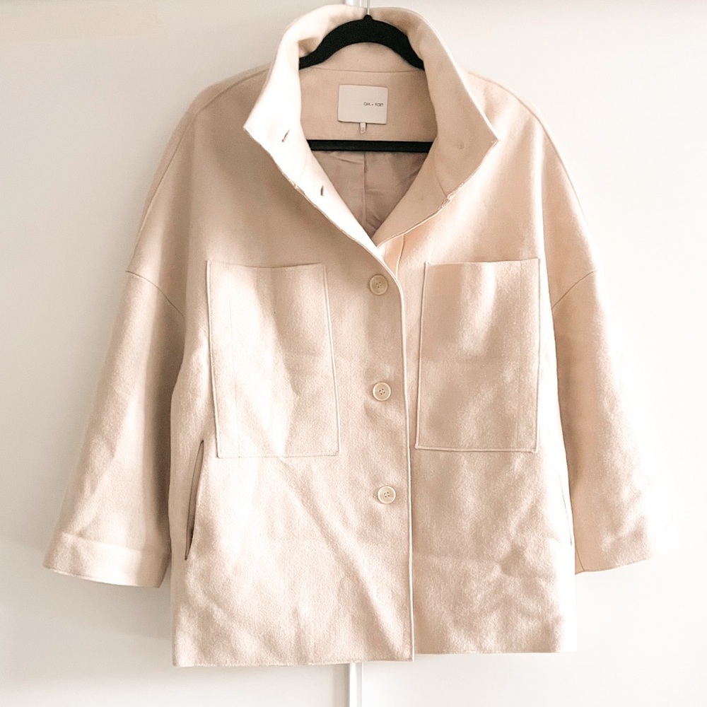 OAK + FORT Wool Blend Patch Pocket Overcoat